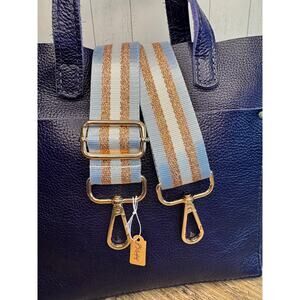 Crossbody Purse Striped Gray Gold White Bag Strap Guitar Bag Strap NEW